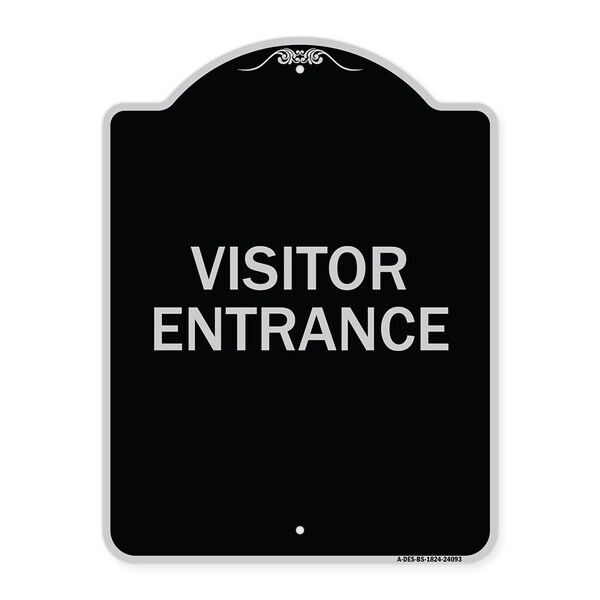 Entrance Visitor Entrance Heavy-Gauge Aluminum Architectural Sign, 24" H, BS-1824-24093